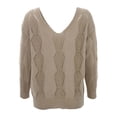 thumbnail image 6 of Ediodpoh Reversible Knit Cardigan for Women Long Sleeve Open Front Sweater with Backless Design Outwear for Fall Winter Khaki XXXL, 6 of 6