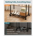 thumbnail image 4 of Sakugi Clothes Rack, Double-Rod Garment Rack with Hooks & Mesh Shlef, Versatile Clothing Racks for Hanging Clothes, Hats, Bags, Portable Hanger for Bedroom, Laundry, 32.7"×16"×59.1", Black, 4 of 10