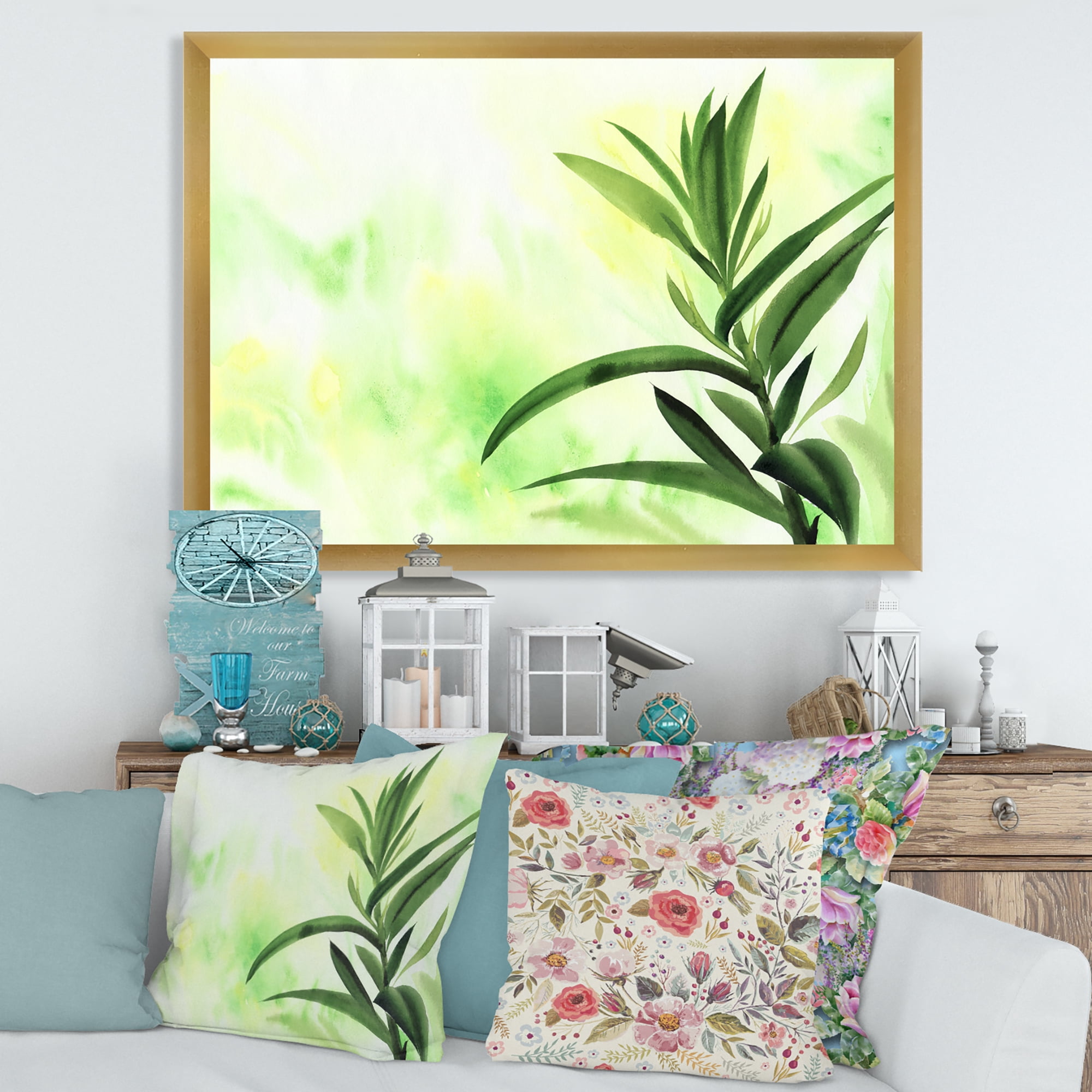 Designart 'Bamboo Palm Detail I' Traditional Framed Art Print