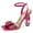Pink, variant on FSJ Women Sparkly Crsystal Square Open Toe Sandals Ankle Buckle Strap Block Diamond High Heel Wedding Party Dressy Slide Shoes Size 5 Pink
