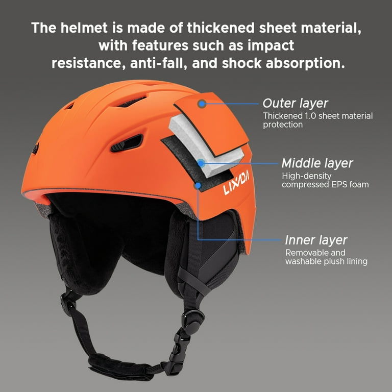 Lixada Snowboard Helmet Integrated Warm Ski Helmet with Adjustable 