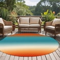 thumbnail image 5 of Bohemian Gradient Blue Round Living Room Rugs 6 ft, Modern Minimalist Red Orange Ocean Beach Washable Area Rug with Non-Slip Sturdy Edge Binding Round Carpet for Kitchen Office Bedroom, 5 of 9