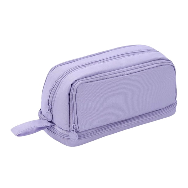 pstuiky Estuche de cuatro ventanas, color liso, gran capacidad, multifuncional, ideal para guardar material escolar.