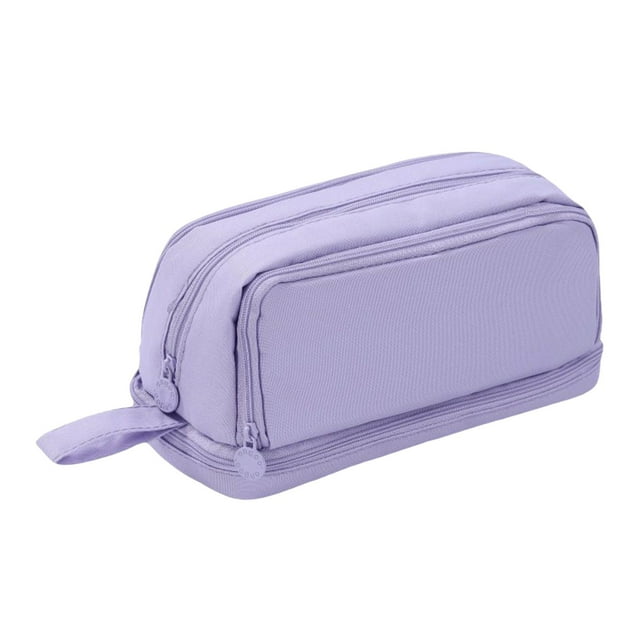 Staron Trousse Grande Capacité Trousse à Crayons Pochette à 4 Compartiments Sac à Stylos Trousse Multifonction pour Hommes Femmes Garçon Fille, Trousse Violette