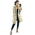 thumbnail image 2 of Anastasia Fashions Beige Womens Cotton Belted Trench Coat Size 4, 2 of 5