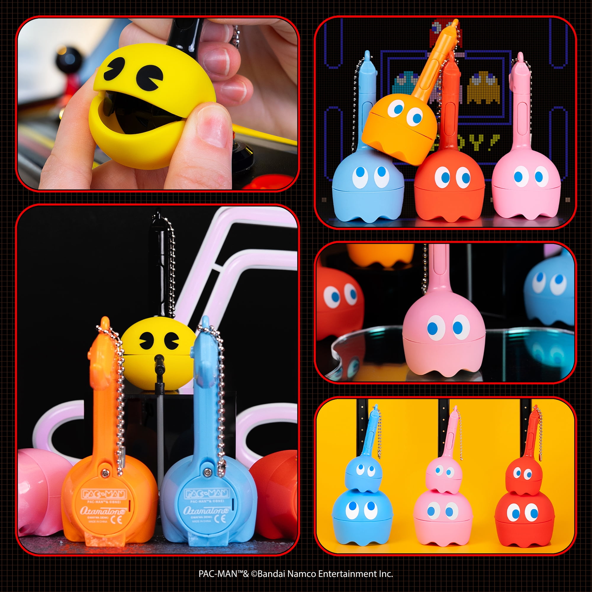 Otamatone Melody Original PAC-MAN Electronic Portable Music Toy Player Synthesizer from Japan by Maywa Denki Officially Licensed Merchandise with English Instructions Keychain Accessory - Inky