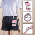 thumbnail image 2 of Funda plegable para Samsung Galaxy Z Flip 3 5g, con correa para el hombro, de cuero, color rosa, 2 of 5