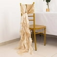 thumbnail image 2 of BalsaCircle 5 Beige Curly Willow Chiffon Satin Chair Sashes Wedding Party Events Reception Decorations Supplies, 2 of 8
