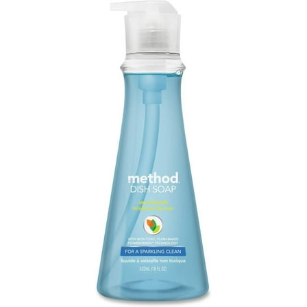Method 00734CT Dish Soap, Sea Minerals, 18 oz Pump Bottle, 6/Carton