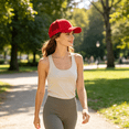 thumbnail image 3 of TELOLY 2026 New Baseball Cap Men and Women Outdoor Caps for All Seasons Maga Hat Breathable Mesh Curved Eaves Sun Hats for Women for Hiking Sports Travel Red, 3 of 3