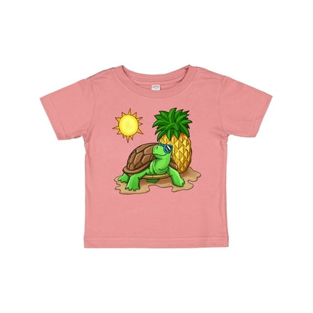 

Inktastic Summer Turtle in Sunglasses on the Beach with Pineapple Gift Baby Boy or Baby Girl T-Shirt