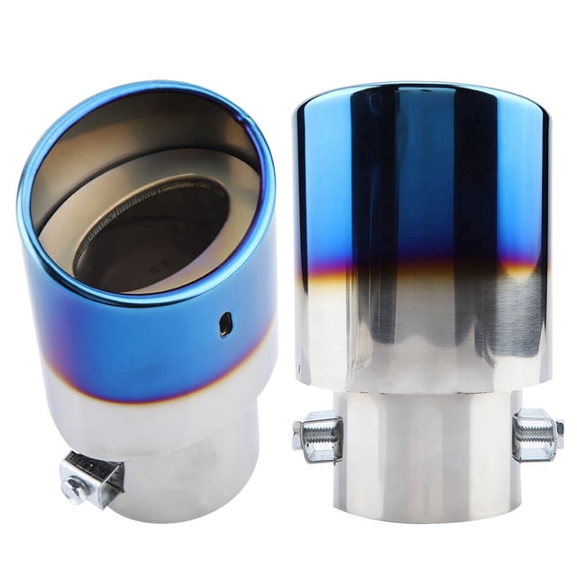 Puntas de escape para automóvil, silenciador de acero inoxidable azul cromado, tubo de escape de rendimiento comprobado
