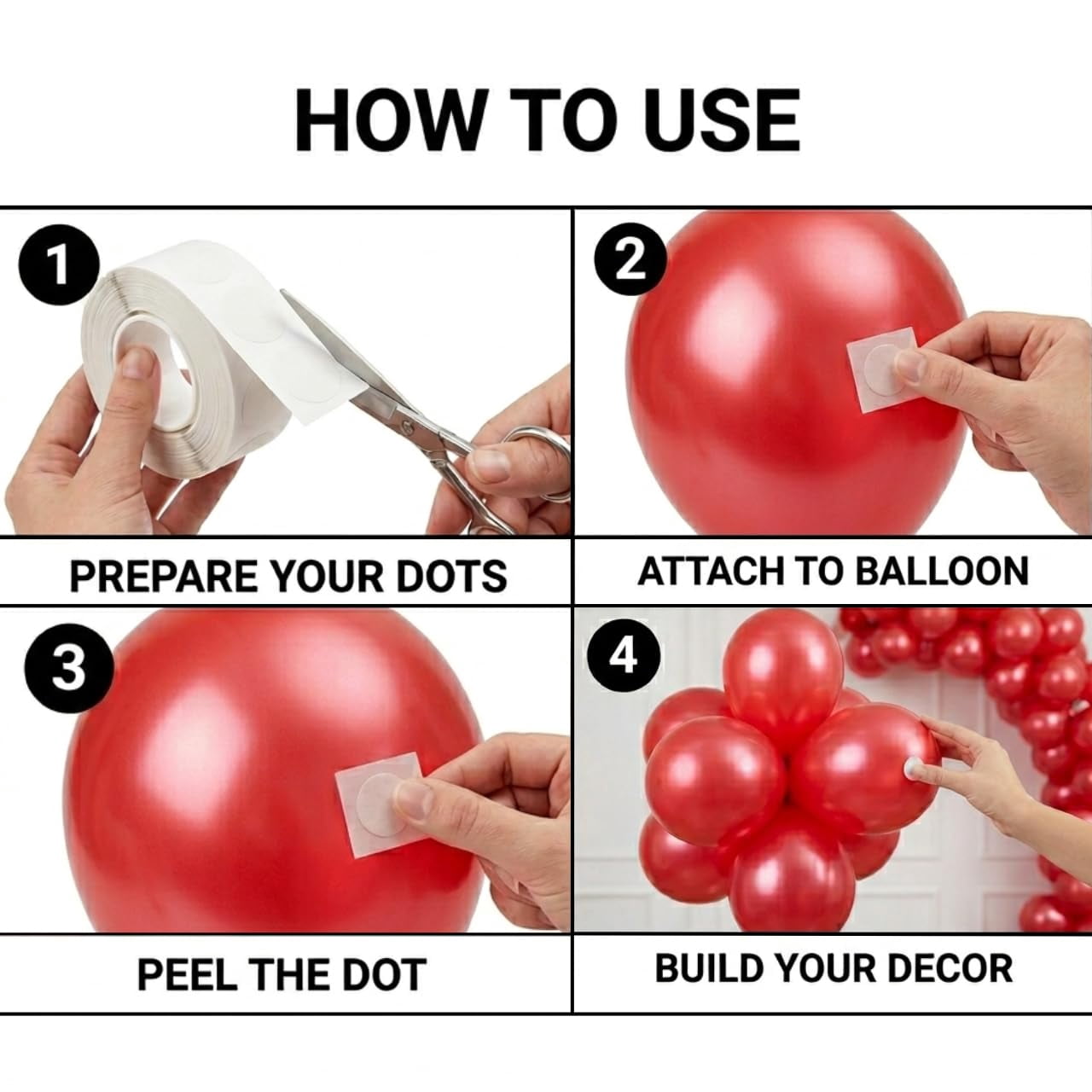 500 Pcs Clear Glue Points Dots Double Sided Sticky Adhesive for Balloons Tape for wall Removable Balloon Dot for Craft