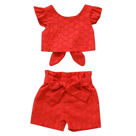 

ZIZOCWA Summer Shirt Set Girls Summer Toddler Girls Fly Sleeve Solid Color Lace Tops Bowknot Skirt Two Piece Outfits Set for Kids Clothes Skirt Set Juniors 5 Am Somewhere Baby Winter Teen Girl Cloth