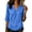 Blue, variant on Women's V Neck Cardigan 3/4 Sleeve Wrap Tunic Top Button Down Lightweight Summer Shirts