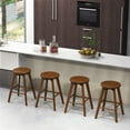 thumbnail image 3 of Gymax Set of 4 Swivel Round Bar Stools Counter Height Dining Chairs w/ Rubber Wood Legs, 3 of 9