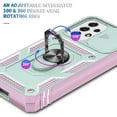 thumbnail image 5 of Rugged for Samsung Galaxy A53 5G Case with Camera Lens Sliding Cover Protective Phone Case with Rotated Ring Holder Stand, Heavy Duty Shockproof Magnetic Car Mount Case for Galaxy A53 5G, Green+Pink, 5 of 11