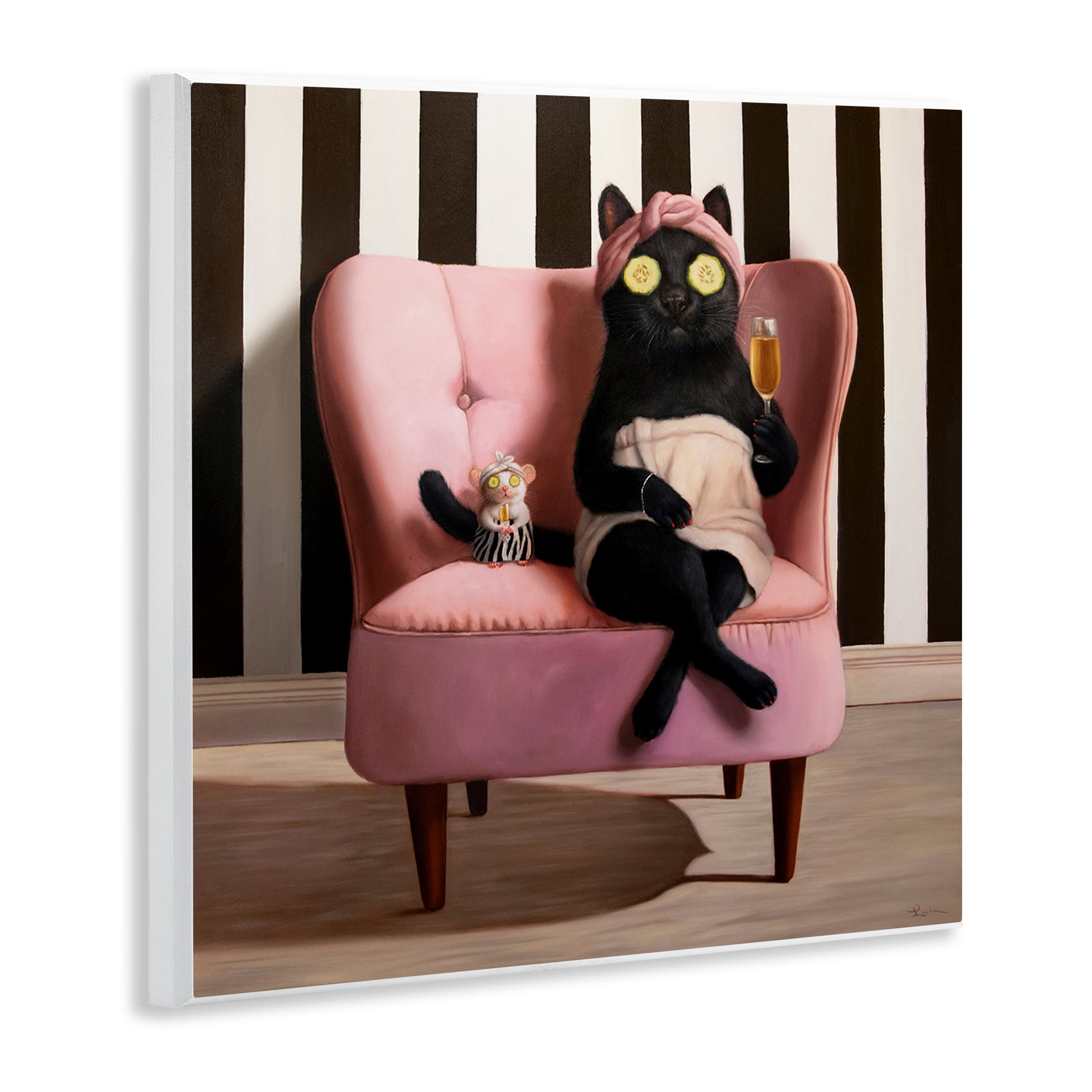Stupell Industries Pamper Party Cat Wall Plaque Art, design by Lucia Heffernan