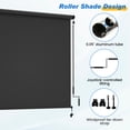 thumbnail image 5 of Heynemo 6'x 8' Outdoor Roller Shade, Cordless Patio Shade with Crank Handle, 95% UV Protection Outdoor Blind for Porch, Gazebo, Pergola, Black, 5 of 10