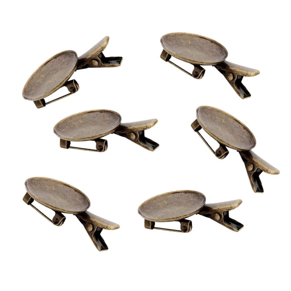 BESTYASH 10-Pack Dual-Use Duckbill Brooch Clips with Alloy Brown Base, Hair Decoration Support Pins for Styling and Accessories