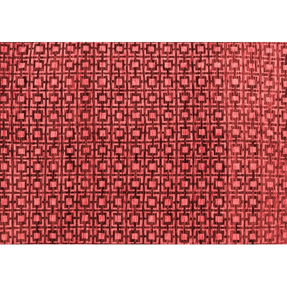 Ahgly Company Indoor Rectangle Abstract Red Modern Area Rugs, 7' x 10'