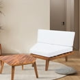 thumbnail image 1 of 2-Piece Acacia Wood Outdoor Sectional Sofa Set with Sofa and Table | Water-Resistant Cushions, 1 of 5