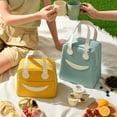 thumbnail image 3 of Kmbangi Insulated Tote Bag, Smiling Face Lunch Bag, 3 of 6