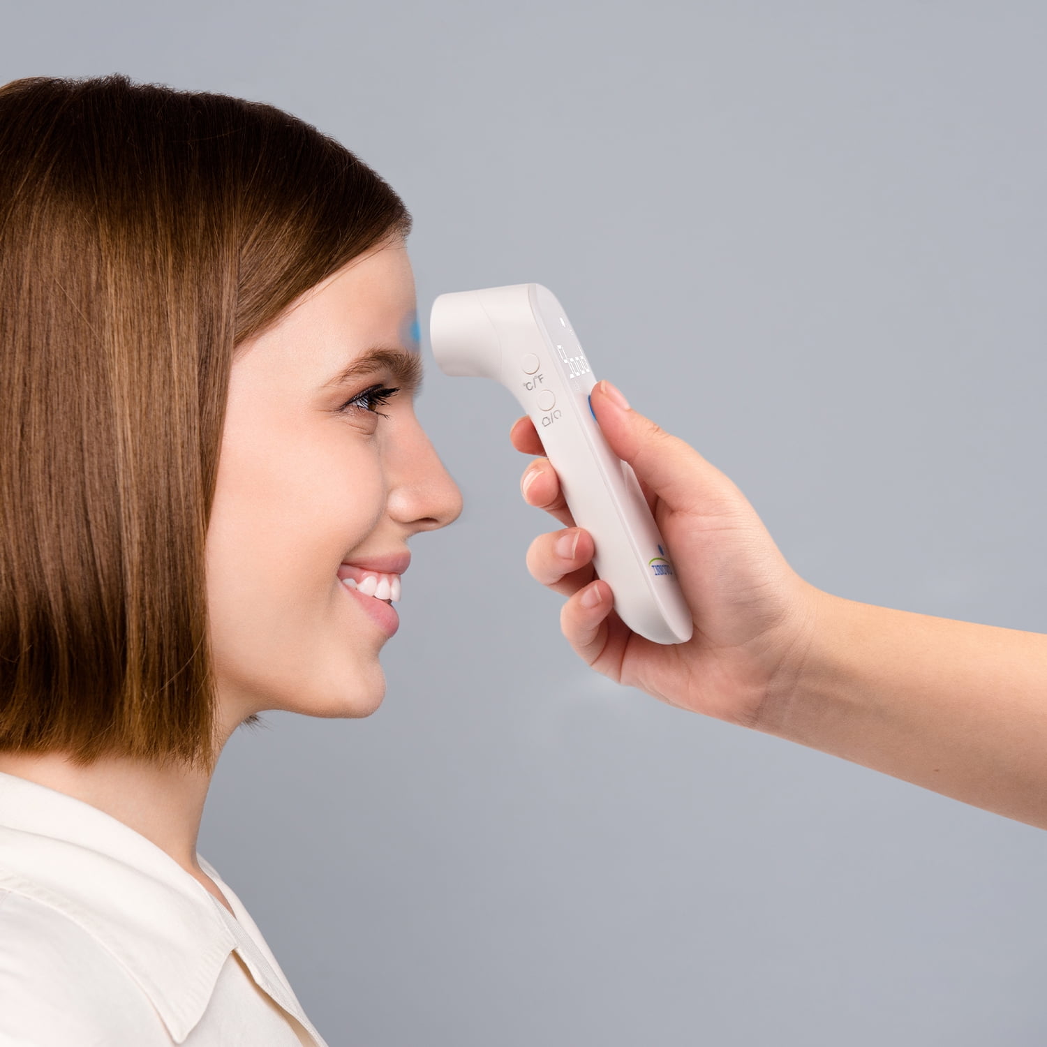 Innovo Medical iF100A Non-Contact Touchless Forehead Thermometer with Fever Alert, White