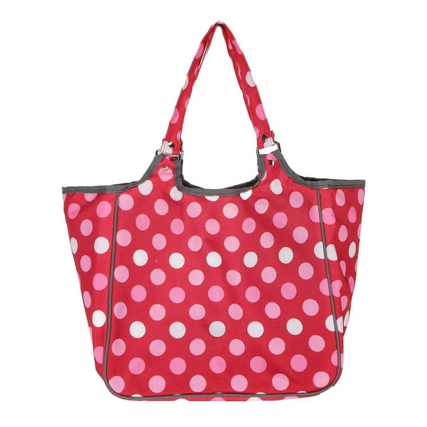 Knitting Yarn Bag Oxford Cloth Large Capacity Red Dots Pattern Multipurpose Lightweight Crochet Bag Yarn Storage Organizer Bag