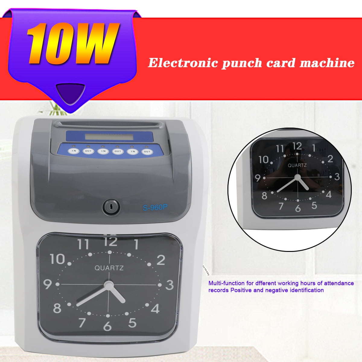 ECUTEE Electronic Punch Card Machine Office Factory Employee Time Clock