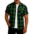 thumbnail image 4 of Purcolt Shirts for Men Comfort Casual Plaid Short Sleeve Button Down Shirt Lightweight Regular Fit Business Work Office Tops with Pockets, 4 of 7