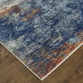 thumbnail image 2 of Feizy Edgemont Modern Abstract, Ivory/Blue, 2'8" x 10' Runner Easy Care Stain Resistant Fade Resistant Casual Watercolor Floor Rug for Living room Bedroom, 2 of 8