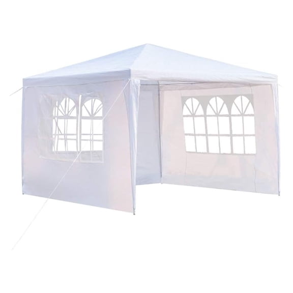 10x10 Gazebo Canopy Tent, Waterproof Party Wedding Tent with Sidewalls & Windows - White Outdoor Heavy Duty Canopy
