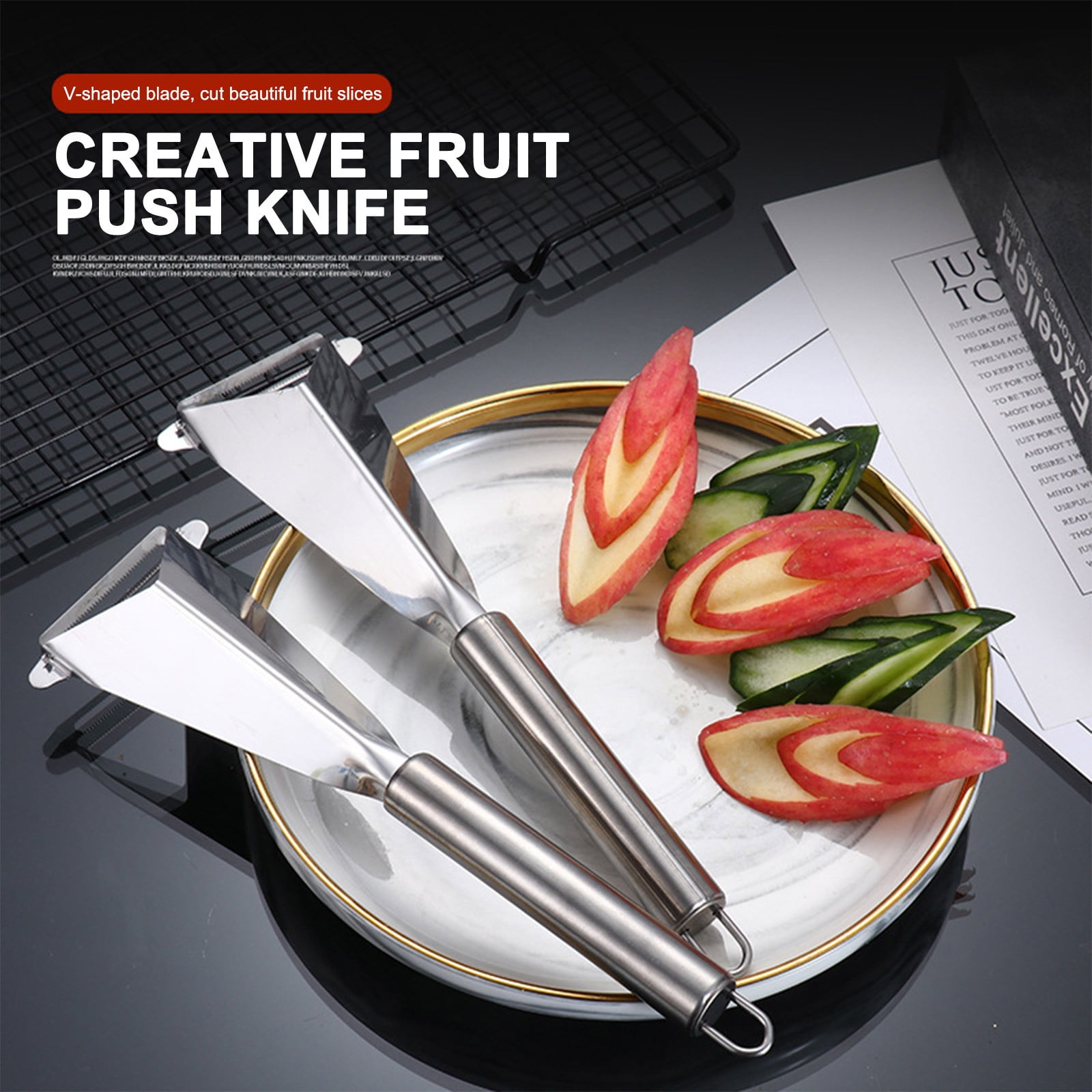 Kom Kom Carving Knife Set Stainless Steel for Fruit Vegetable Blade Sharp  Set 3
