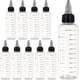 thumbnail image 1 of 10 botellas exprimibles de plástico transparente de 100 ml/3,38 oz con escala y tapa de rosca negra. Botellas dispensadoras graduadas., 1 of 9