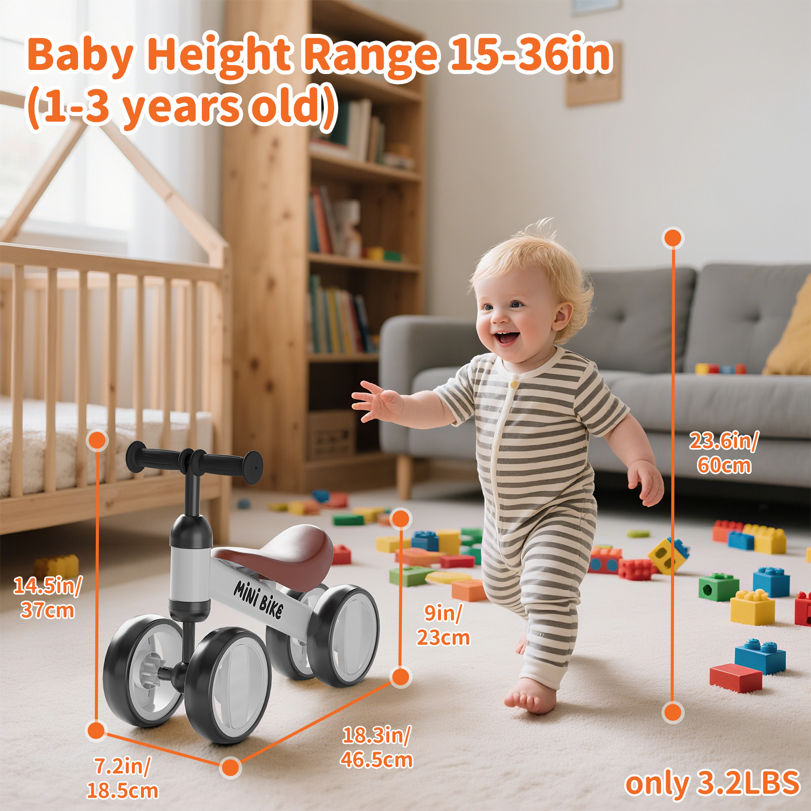 Simate Baby Balance Bike for Toddlers photo 4