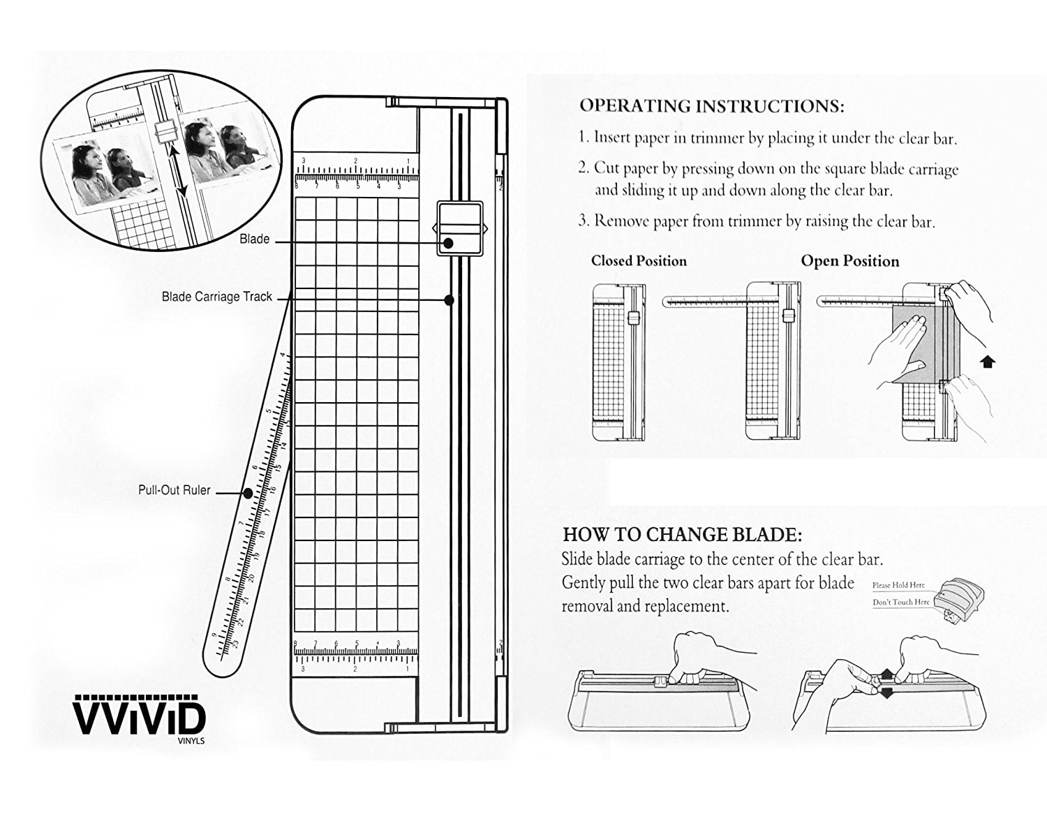 VViViD 9 Portable Sliding Blade Style Ruled Gridded Paper Trimmer 