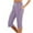 Light Purple, variant on Puliio Womens Pants Solid Color Elastic Waist Drawstring Trouser With Pocket Fashion Casual Loose Capri Pants