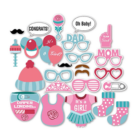 Precious Cargo Pink Girl Baby Shower Photo Booth Props Kit
