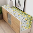 thumbnail image 4 of Yellow Lemon Table Runner - 72 Inch Long, Kitchen Dining Table Runner Dresser Scarves, Green Eucalyptus Wood Grain Farmhouse Farmhouse Decor for Coffee Tables Wedding Party Banquet, 4 of 8