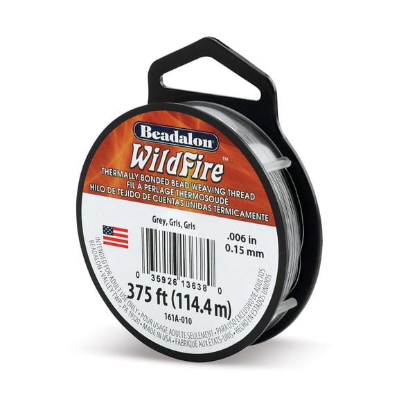 Beadalon WildFire Beading Thread - Grey, 0.006", 125 yds