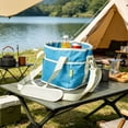 thumbnail image 4 of 4 Compartment Water Bottle Carrier Bag Family Size with Divider Large Capacity Crossbody Drink Caddy for Hiking Travel, 4 of 5
