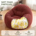 thumbnail image 2 of Bean Bag Chair with Filling, Tufted Fluffy Bean Bag Sofa with Memory Foam for the Living Room, Halls of Residence and Flats (Red), 2 of 7