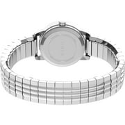 Timex Womens Easy Reader Silver/White 25mm Perfect Fit Casual Watch, Expansion Band