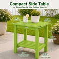 thumbnail image 2 of Y&M Outdoor Side Table, HIPS Adirondack Small Double Layer Table, Waterproof Square Balcony Modern End Tables for Patio, Pool, Beach, Porch, Deck, Indoor or Outdoor Use, Lime, 2 of 6
