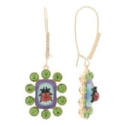 Betsey Johnson Ladybug Earrings Ladybug Stone Framed Drop Earrings, One Size