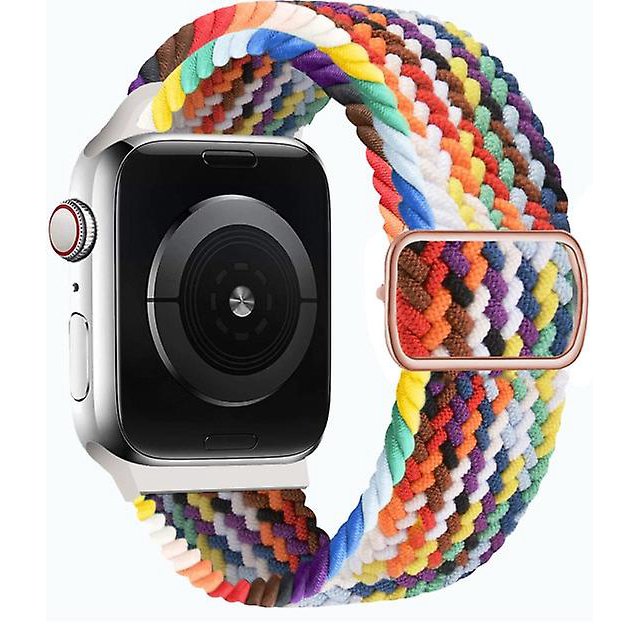 Braided Solo Loop For Apple Watch Band38mm Or 40mm Nylon Adjustable Elastic Belt Bracelet Iwatch Series 3 4 5 Se 6 Strap Afortunado Sencillez