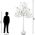 thumbnail image 5 of 4FT 4th of July Decoration, Lighted Patriotic Tree with 48 LED Red White Blue Star Lights Artificial Birch Tree for Indoor Party Flag Day Independence Day Decor, 5 of 13