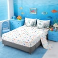 thumbnail image 5 of Manfei Watercolor Cute Dolphin Underwater Coral Seashell Bedding Comforter Set for Kids Boys and Girls, Nautical Marine Life Print Full Bedding Set, Stars Reversible 7-Piece, 5 of 6