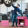 thumbnail image 4 of Costway 2 in 1 Tool Chest & Cabinet with Sliding Drawers Rolling Garage Organizer, Pink, 4 of 10